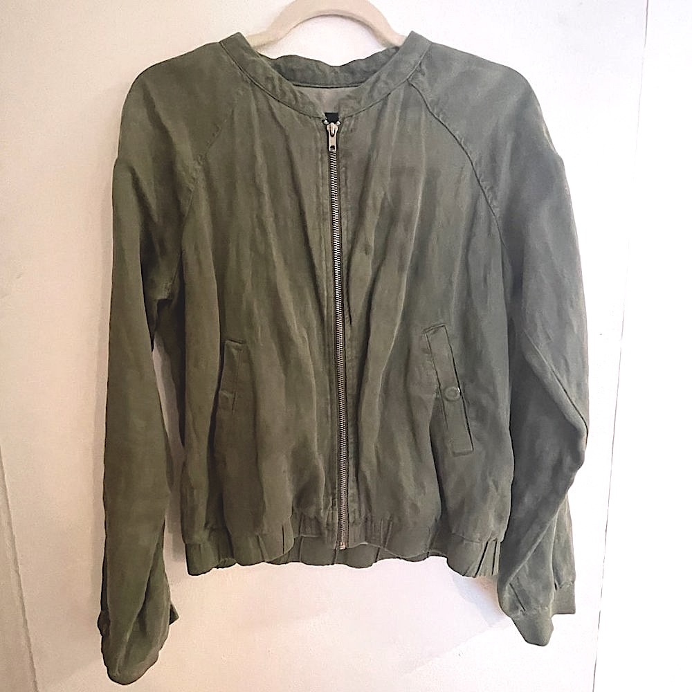 Sanctuary linen blend olive green army jacket